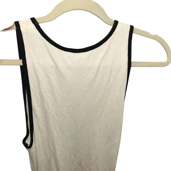 James perse white black trim ruched sides jersey knit tank dress M - Picture 4 of 6